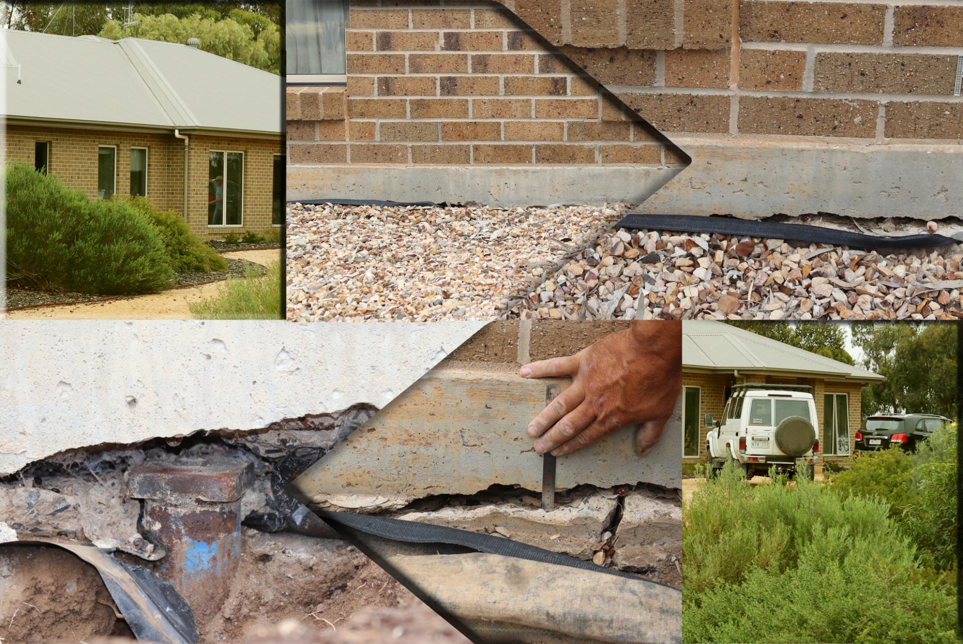 Expert forensic engineers examining structural damage